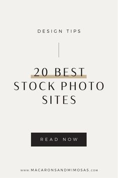 the text reads 20 best stock photo sites read now, and below it is an image of