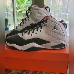 Brand *Never Worn/ No Box Product Code Cw7008-100 Colorway White/Pine Green/Gym Red/Black Main Color White Release Date Oct. 10, 2021 *Synthetic/Leather Upper *Rubber Outsole *Air-Sole Unit *Jordan On The Tongue Nike Jordan Sports Shoes In White, Nike Jordan White Sports Shoes, Nike Jordan White Shoes For Sports, Nike Gray Jordan Shoes For Sports, Green Gym, Nike Shoes Air, Jordan B, White Pine, Pine Green