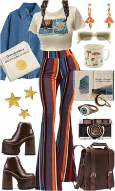 Fashion Trends Through The Decades, Modern 70s Style Outfits, Date With Friends Outfit, Beatles Inspired Outfits, 1970s Outfit Ideas, 70s Street Style, Groovy Aesthetic Outfits, Outfits 70s Style, Coffee Date Outfit Ideas