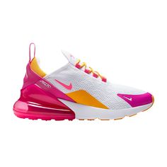 Find NIKE Wmns Air Max 270 'fuchsia Gold on Editorialist. Wmns Air Max 270 'Fuchsia Gold' Womens Nike Air Max 270, Nike 270, Nike Air Max 270, Air Max 270, Puma Fierce Sneaker, Women's Nike, Womens Shoes Sneakers, Air Max, Nike Air Max