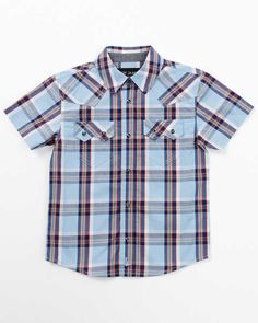 Cody James Toddler Boys' Plaid Print Short Sleeve Snap Western Shirt Fitted Plaid Top With Pockets, Western Short Sleeve Tops With Button Closure, Casual Gingham Tops With Pockets, Plaid Short Sleeve Shirt With Pockets, Shyanne Boots, Dan Post Boots Woman, Corral Boots Womens, Thorogood Boots, Justin Boots Men