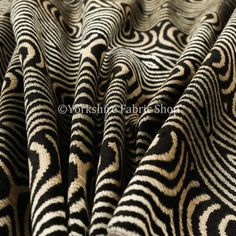 zebra print fabric with black and white stripes