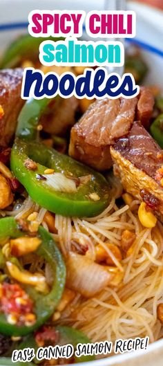 Chili Salmon Noodles - Sweet CS Designs.