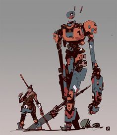 Robot Chara Design, Construction Robot, Apocalypse Vibes, Robot Inspiration, Robot Ideas, Arte Peculiar