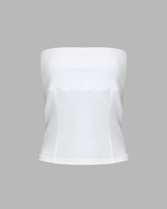 Details: Satin-fabric tube topTop Length: CroppedSleeve Length: SleevelessMaterials:95% Polyester + 5% Spandex White Tube Top, White Tube, Top Top, Mesh Design, Tube Top, Infant Tees, Satin Fabric, Faux Leather, Sleeve Length