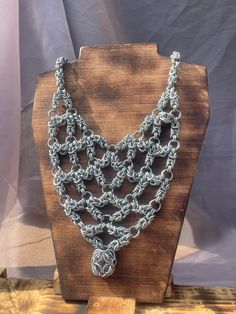 this is my 18-inch Byzantine-inspired chainmail necklace, a piece that would look fantastic on the battlefield as well as for a glorious night out Silver Chainmail Necklace With Chain Link, Silver Chainmail Necklaces, Medieval Silver Chainmail Jewelry, Scale Mail, Chainmail Necklace, Chain Mail, Diy Jewelry, Night Out, Jewelry Necklace Pendant