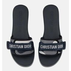 Christian Dior Dio(R)Evolution Dway Blue Rubber Logo Slide Mule Flat Sandal 37 ********** Christian Dior ********** Brand: Christian Dior Size: 37 (Know Your Dior Size) Name: Dio(R)Evolution Color: 85b Deep Blue & Grey Style: Flat Slide Material: Rubber / Neoprene The Dio(R)Evolution Slide Is A Key Piece For Relaxed And Effortless Style That Portrays Classic Dior Design Elements Featuring A 'Christian Dior' Signature On Its Deep Blue And Light Gray Nylon Strap And A New 'Dior' Buckle, The Slide Dior Brand, Classic Dior, Lucky Symbols, Grey Style, Mule Flat, Grey Fashion, Flat Sandals, Deep Blue, Mule