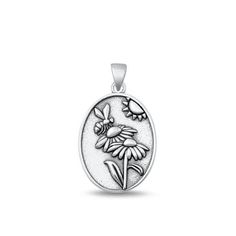 Sterling Silver Bee & Flower Pendant Oxidized Charm 925 New Jewelry Female Unisex All our silver jewelry is crafted from .925 silver also commonly referred to as sterling silver. Sterling silver is the standard for beautiful high-quality silver jewelry and cannot be replicated by lower priced silver plated jewelry. It is 92.5% pure silver, mixed with alloys to add strength and durability to stand the test of time. Keep your fine jewelry shiny and elegant by storing it properly. Jewelry needs to be stored in a dry area, preferably away from air in a jewelry box or plastic bag. Avoid exposure to harsh chemicals. Use a polishing cloth to remove tarnish build-up over time. Size: One Size.  Age Group: adult. Bee Flower, Bee On Flower, Silver Plated Jewelry, New Jewelry, Flower Pendant, Pure Silver, Plastic Bag, Womens Watches, Womens Necklaces