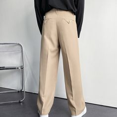 Season:Spring   Fall; Fabric:Polyester; Gender:Men's; Style:Loose,Classic Style,Stylish; Occasion:Streetwear,Casual,Daily,Holiday; Fit Type:Regular Fit; Function:Comfort,Breathable; Waistline:Mid Waist; Pattern:Plain; Design:Straight Leg,Pocket; Pants Type:Suit Pants,Pleated Pants,Casual Pants,Trousers,Dress Pants; Fly Type:Zipper,Button; Front page:FF; Listing Date:12/19/2022; Production mode:External procurement; Hips:; Length:; Waist:; Fit US Size:null; Fit UK Size:null; Fit EU Size:null Men Korean Fashion, Casual Pants Men, Japan Streetwear, Minimalist Men, Casual Pants Style, Spring Hoodie, Casual Pant, Formal Suit, Harajuku Streetwear