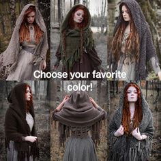 Custom-made Handwoven Hooded Shawl in the Colors of Your Choice. Please Contact Before Purchase. - Etsy Hooded Shawl, Cape With Hood, Primary And Secondary Colors, Thick Yarn, Beautiful Textures, Larp, Shawls And Wraps, One Color, All The Colors