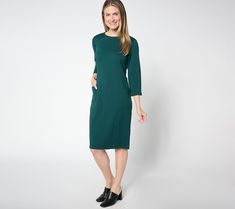 Date night or girls' night out? Either way, reach for this ponte long-sleeve dress with flattering princess seams and convenient front pockets. It fashionably fits any function, just depends on how you accessorize! Wear shooties for chic and casual and a statement necklace for instant elevation. From the Joan Rivers Classics Collection®.    Original item is A655599. This product may be a customer return, vendor sample, or on-air display and is not in its originally manufactured condition. It Joan Rivers, Princess Seams, Princess Seam, Girls Night Out, Girls Night, Sleeve Dress, Date Night, Fitness Fashion, Dress Skirt