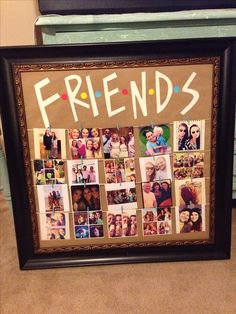 a frame with pictures and the word friends written on it