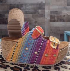 Perfect Summertime Wedge In A Colorful Serape Print. Two Adjustable Straps With Gold Buckles. Gold Stud Accents. Cork Platform Rocker Sole 3" Runs Small...If Wearing Half Size, Recommend Sizing Up. Multicolor Synthetic Wedge Sandals With Round Toe, Casual Multicolor Wedge Sandals, Multicolor Wedge Sandals With Cushioned Footbed And Round Toe, Casual Multicolor Closed Toe Wedge Sandals, Casual Multicolor Wedge Sandals With Round Toe, Casual Multicolor Round Toe Wedge Sandals, Multicolor Closed Toe Synthetic Wedge Sandals, Casual Multicolor Synthetic Wedge Sandals, Bohemian Multicolor Closed Toe Wedge Sandals