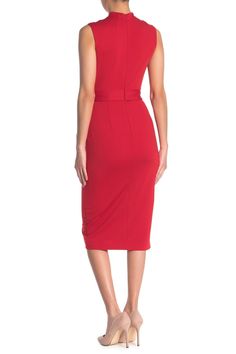 A flattering belted waist adds a feminine touch to this chic mock neck sheath dress.Fit: this style fits true to size. Belt Design, Nordstrom Store, Nordstrom Dresses, Tie Belt, Sheath Dress, Mock Neck, Nordstrom Rack, Dresses For Work, Size 2