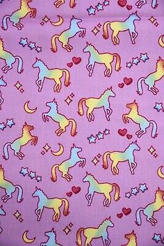 a pink background with unicorns and stars on it