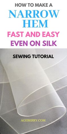 how to make a narrow hem fast and easy even on silk sewing pattern book cover