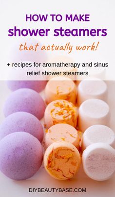 This tutorial shows you how to make shower steamers that are strong enough to provide the benefits their supposed to. It covers both, aromatherapy shower steamer recipe with essential oils and a recipe that will help you clear your sinuses. #showersteamers #showermelts #essentialoilrecipes #essentialoils Shower Steamer Recipe, Shower Steamers Diy, Aromatherapy Diy, Joululahjat Diy, Clear Your Sinuses, Săpunuri Handmade, Sinus Relief, Bombe Recipe, Diy Aromatherapy