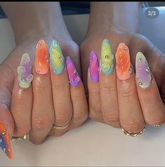 Nail Design Glitter, Art Deco Nails, Punk Nails, Work Nails, Kawaii Nails, Rainbow Nails, August 25