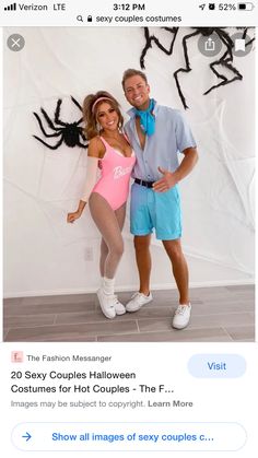 two people in costumes posing for a photo