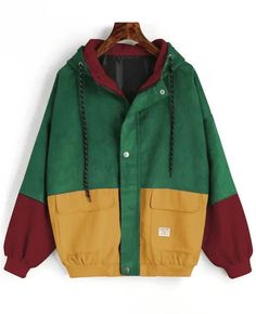 Corduroy Patchwork, Baseball Outfit, Tumblr Outfits, Hoodie Coat, Zipper Jacket, Baseball Jacket, Corduroy Jacket, Harajuku Fashion, Outerwear Coats