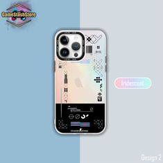 an iphone case with some stickers on it