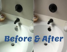 before and after pictures of a bathroom sink