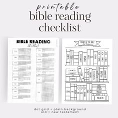 the printable bible reading checklist is shown in black and white with text that reads,