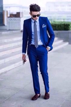 Blue Coat Pant, Terno Slim Fit, Blue Range, Best Wedding Suits, Marriage Reception, Black Outfit Men, Stylish Mens Suits, Suit Combinations, Gents Kurta Design