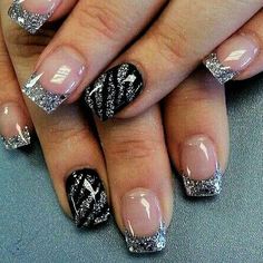 Blk. Silver Tip Nail Art ? Easy Valentines Day Nail Designs, Silver Tip Nails, Zebra Nail Art, Zebra Nails, French Nail Art, Colorful Nail Designs, Cornrow, Toe Nail Art, Fabulous Nails