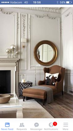 an image of a living room with white walls and wood flooring on instagram