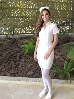 White Scrubs Nurse Pinning, Nursing Uniform Design, Women In Scrubs, Medical Horror, Pantyhose Outfit, Female Nurse, Nurse Dress Uniform, Nursing Goals, Nursing Graduation Pictures