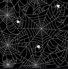 black and white spider web seamless background