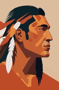 a native american man with feathers on his head