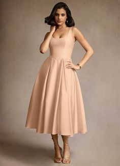 Olivia Moss Green Pleated Midi Dress | Azazie Chic A-line Pleated Dress For Party, Chic A-line Tea Length Dress With Pleated Bodice, Chic A-line Midi Dress For Wedding Guest, Formal Tea Length Dress With Pleated Bodice, Formal Midi Dress With Box Pleat And Full Skirt, A-line Pleated Dress For Wedding Guest, Elegant Dresses With Princess Seams And Full Skirt, A-line Midi Dress With Pleated Back, Chic Full Skirt Tea Length Party Dress