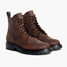 Men's Hero Lace-Up Boot In Brown 'Arizona Adobe' Leather - Thursday Thursday Boots, Mens Dress Boots, Lug Sole Boots, Mens Winter Boots, Boot Companies, Rugged Look, Mens Boots Fashion, Men Formal, Bag Icon