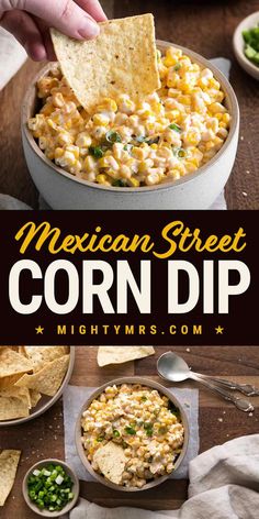 mexican street corn dip with tortilla chips