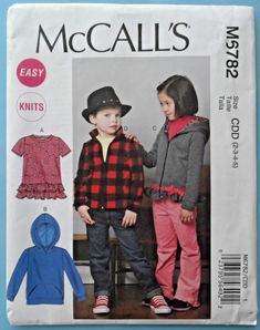 two children's jackets and pants sewing pattern from the book mccall's easy to sew