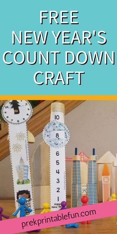 the new year's count down craft is on display in front of a clock