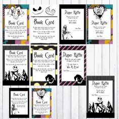 printable book card templates for children's halloween themed books and crafts, set of 8