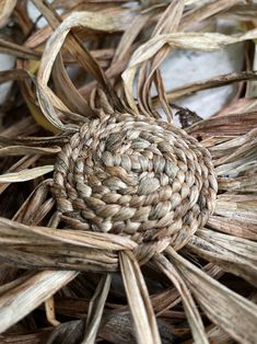 a close up view of some woven material