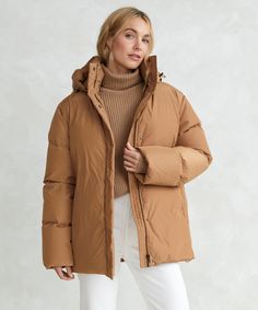 Puffer Jacket Dark Khaki Long Outer, Jenni Kayne, Down Puffer Coat, Dark Khaki, Fall Favorites, Sporty Look, Down Coat, Puffer Coat, Jacket Style