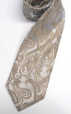 Mens Ties Brown Taupe Tan Paisley Mens Silk Necktie Wedding ties. With Matching Pocket Square Option Elegant Wedding Suit And Tie Accessories With Paisley Print, Elegant Wedding Ties With Paisley Print, Wedding Paisley Print Standard Tie, Elegant Paisley Print Wedding Suit Accessories, Wedding Paisley Print Tie, Mad Hatter Hats, Mens Ties, Kentucky Derby Hats, Exclusive Shoes