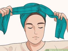 How To Tie Head Scarf, How To Tie A Head Scarf, Jewish Person, Head Scarf Tying, Hair Wrap Scarf, Diy Scarf, A Rectangle