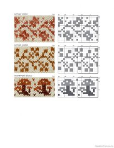 cross stitch patterns with different colors and sizes