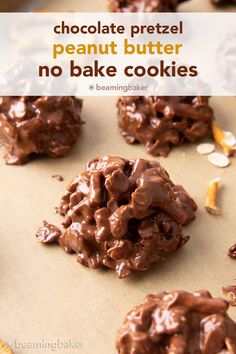 chocolate pretzel peanut butter no bake cookies