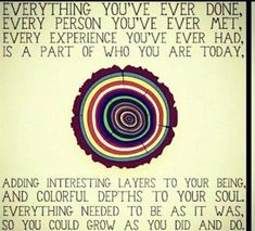 a quote with an image of a colorful circle in the center and words above it