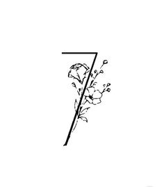 the letter z with flowers on it is drawn in black and white by numbers 7