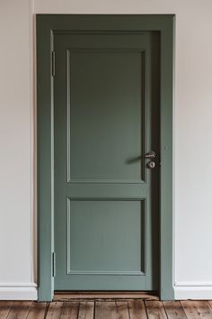 Sage green painted door in a home interior, showcasing one of the best sage green paint colors for doors. Pretty Interior Doors, Indoor Door Paint Ideas, Painted Room Doors, Green Interior Doors With White Trim, Green Trim And Doors, Sage Interior Doors, Sage Green Door Interior, Sage Green Interior Doors, Kitchen Door Colors