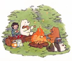 We Bare Bears, Bare Bears, Campfire, Bears, Camping