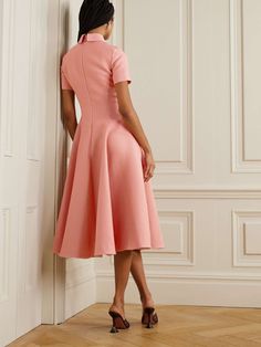 EMILIA WICKSTEAD Jody cloqué midi dress | NET-A-PORTER October Fashion, Emilia Wickstead, Flat Dress Shoes, Dress Flats, Cotton Midi Dress, Red Midi Dress, Pink Midi Dress, White Midi Dress, Dream Clothes